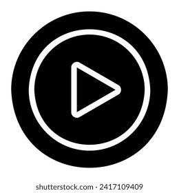 play Glyph Icon Background White