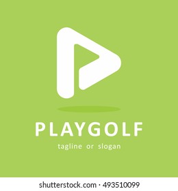 PLAY GOLF LOGO ICON EMBLEM TEMPLATE