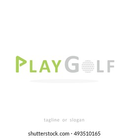 PLAY GOLF LOGO ICON EMBLEM TEMPLATE