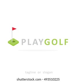PLAY GOLF LOGO ICON EMBLEM TEMPLATE