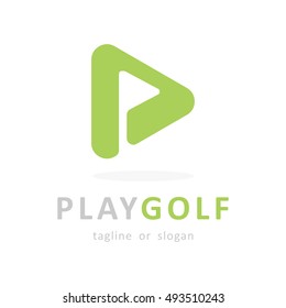 PLAY GOLF LOGO ICON EMBLEM TEMPLATE