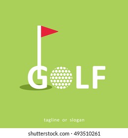 PLAY GOLF LOGO ICON EMBLEM TEMPLATE