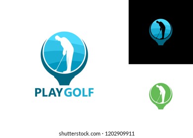 Play Golf Logo Template Design Vector, Emblem, Design Concept, Creative Symbol, Icon