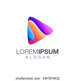 play gradient collection logo design