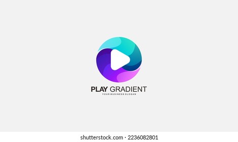 Play gradient logo vector icon design template