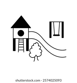 play ground icon with white background vector stock illustration