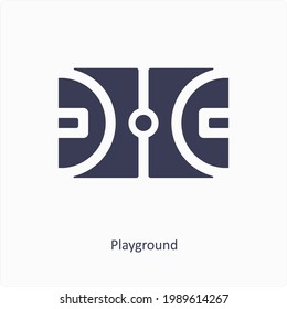 Concepto de icono de reproducir tierra o estacionar