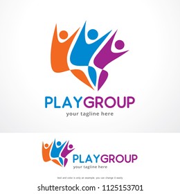 Play Group Logo Template Design, Creative Symbol, Icon