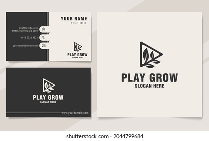Play grow logo template on monogram style