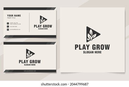 Play grow logo template on monogram style