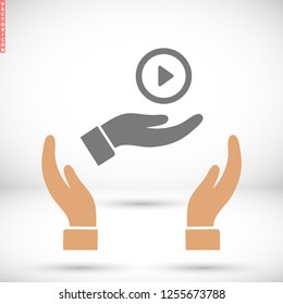 Play in the hand icon