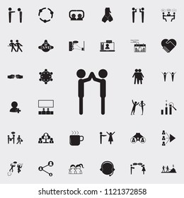 play hands icon. Detailed set of Conversation and Friendship icons. Premium quality graphic design sign. One of the collection icons for websites, web design, mobile app on colored background