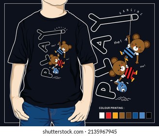 play hanging, vector animal cartoon illustration design graphic for print