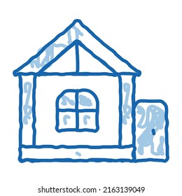 play house for children sketch icon vector. Hand drawn blue doodle line art play house for children sign. isolated symbol illustration