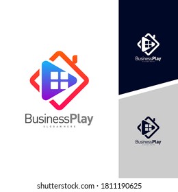 Play House logo design vector template, Icon play logo concepts
