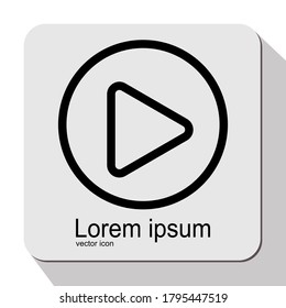 play icon or arrow. design with an outline style