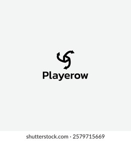 Play icon and arrow modern logo