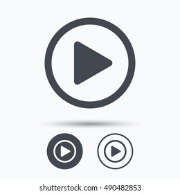Play icon. Audio or Video player sign.