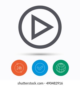 Play icon. Audio or Video player sign.