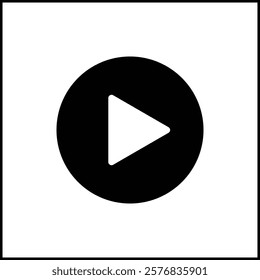 Play icon. Black Play button icon on white background. Vector illustration