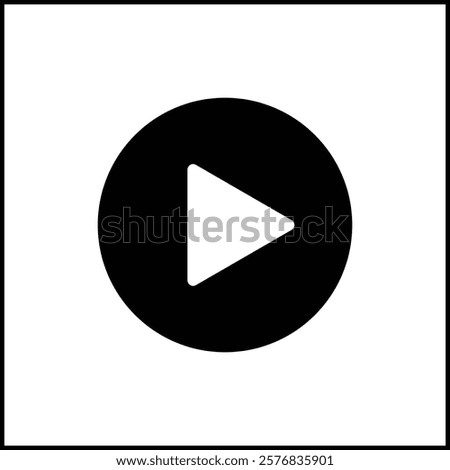 Play icon. Black Play button icon on white background. Vector illustration