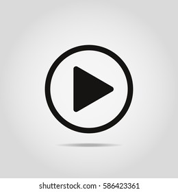 Play icon, black vector illustration
