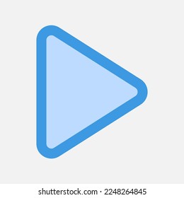 Icono de reproducción en azul sobre multimedia, uso para presentación de aplicaciones móviles en sitios web