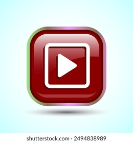 Play Icon Button Design Illustration. Audio or Video Play Media Symbol