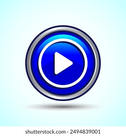 Play Icon Button Design Illustration. Audio or Video Play Media Symbol