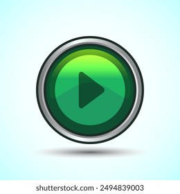 Play Icon Button Design Illustration. Audio or Video Play Media Symbol