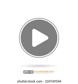 Play icon or button isolated on white background