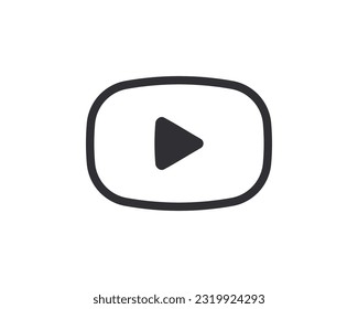 Play icon. Play button isolated on white background.