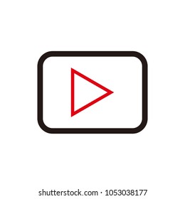 Play icon. Play button icon in trendy flat style isolated on white background. Play symbol for web design. video icon
