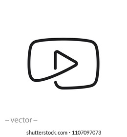 play icon, button video player line sign - vector illustration eps10