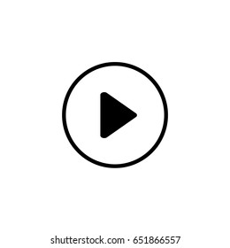 Play icon. Circle background.
