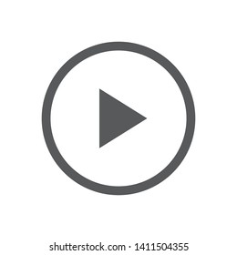 Play icon. Circle button. Video media player symbol.