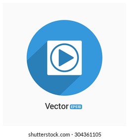 Play icon. Circle concept web buttons. vector illustration. Flat design style