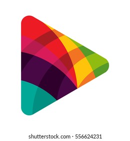 Play icon with colorful design concept