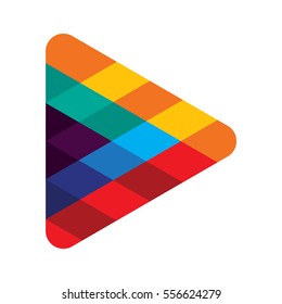 Play icon with colorful design concept