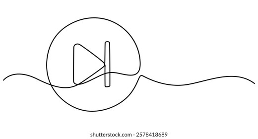 Play icon in continuous line drawing style. Line art of play button. Vector illustration. Abstract background, Continuous Line Drawing of Video Player Icon. Hand Drawn Symbol Vector Illustration, pro.