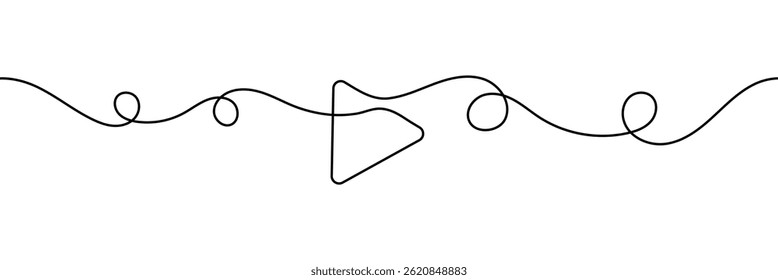 Play icon in continuous line drawing style. line art of play button. vector illustration. abstract background .Vector Illustration .EPS 10 .