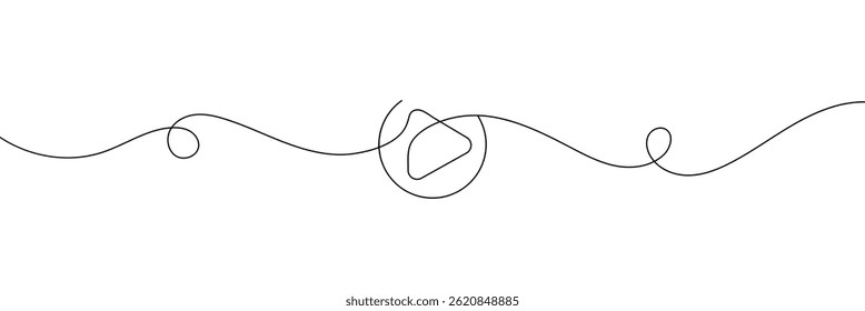 Play icon in continuous line drawing style. line art of play button. vector illustration. abstract background .Vector Illustration .EPS 10 .
