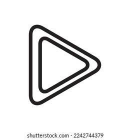 play icon design template with line art vector illustration.