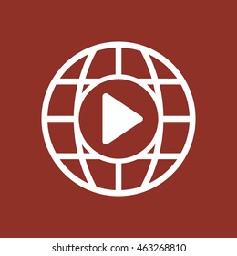 Play  icon. Flat design.