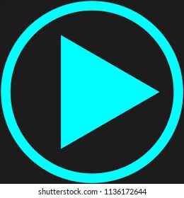 play Icon, flat design style