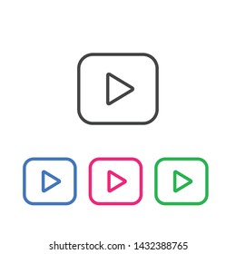 play Icon, flat design style