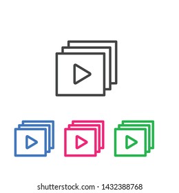 play Icon, flat design style