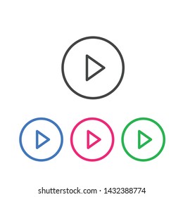 play Icon, flat design style