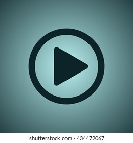 play Icon, flat design style