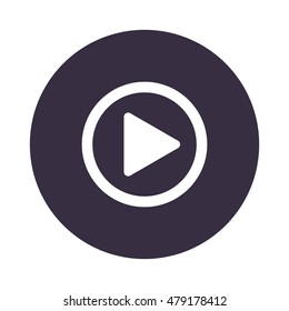 play Icon, flat design style